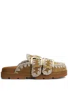 Mou Low Bio Sabot Slipper-mule In Leather Color Suede In Brown