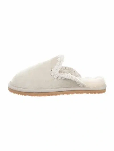 Pre-owned Mou Suede Mules In Neutral