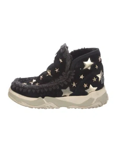 Pre-owned Mou Suede Printed Boots In Neutral