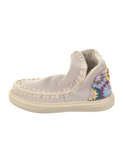Pre-owned Mou Suede Printed Boots W/ Tags In Purple