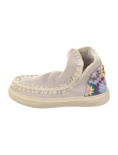 Pre-owned Mou Suede Printed Boots W/ Tags In Purple