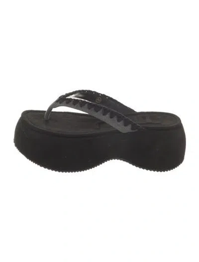 Pre-owned Mou Suede Sandals W/ Tags In Black