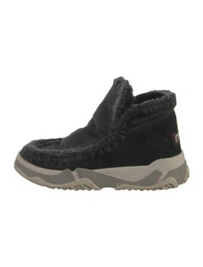 Pre-owned Mou Suede Sneakers In Black
