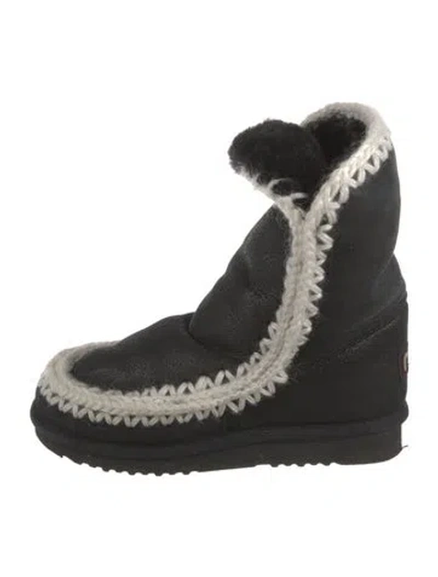 Pre-owned Mou Suede Snow Boots In Blue