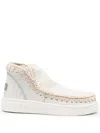 Mou Whipstitch-trim Detail Ankle Boots In Neutrals