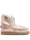 Mou Textured Gold Ankle Boots In Multi