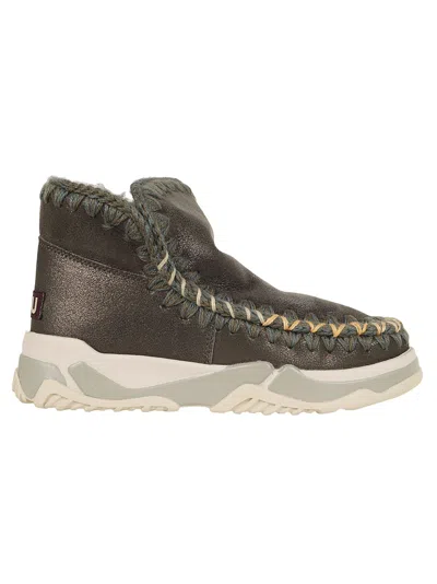Mou Textured Green Ankle Boots