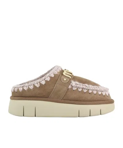 Mou Thick-soled Muller Shoes In Nude