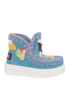 Mou Toddler Girl Ankle Boots Pastel Blue Size 10c Leather In Blue