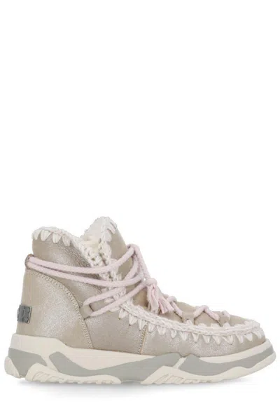 Mou Trainer Scoubidoo Lace Boots In Gold