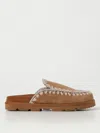 Mou Whipstitch-trim Suede Mules In Brown