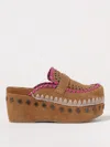 Mou Clogs Con Bordo All'uncinetto In Braun