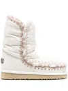 Mou Whipstitch-detail Sheepskin Boots In White