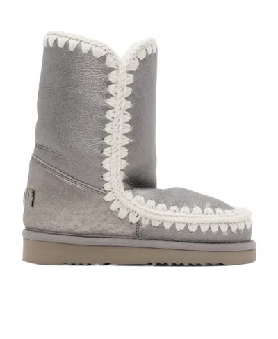 Mou Whipstitch-detail Snow Boots In Gray