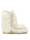 Mou White Sheepskin Ankle Boots In White