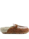 Mou Winter Bio Floral Mules In Brown