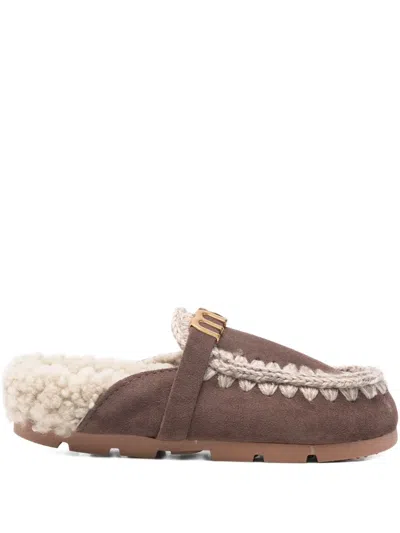 Mou Winter Bio Logo Mules In Brown