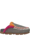 Mou Winter Bio Overstitching Mules In Gray