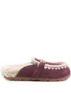 Mou Winter Bio Slide Slipper-mule In Bordeaux Suede In Purple