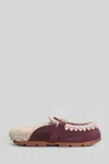 Mou Winter Bio Slide Slipper-mule In Bordeaux Suede In Burgundy