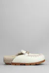Mou Winter Bio Slide Slipper-mule In White Leather In White
