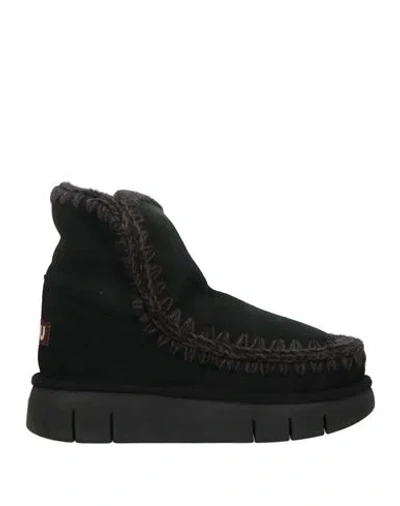 Mou Woman Ankle Boots Black Size 6 Leather