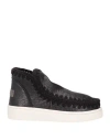 MOU MOU WOMAN ANKLE BOOTS BLACK SIZE 8 GOAT SKIN
