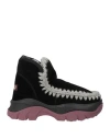 Mou Woman Ankle Boots Black Size 8 Sheepskin In Black