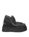 Mou Woman Ankle Boots Black Size 8 Sheepskin, Wool
