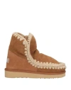 Mou Woman Ankle Boots Camel Size 6 Shearling In Beige