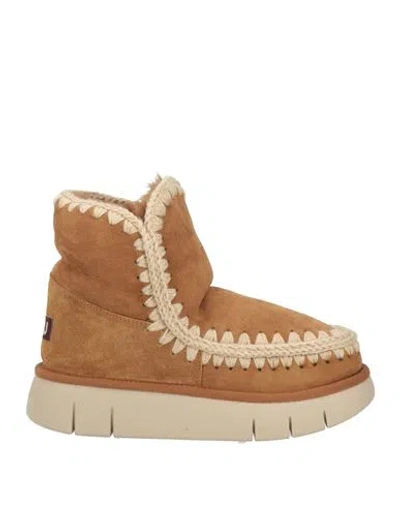 Mou Eskimo Brown Slip-on Boots With Rear Logo In Suede Woman
