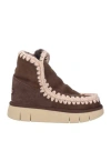 Mou Woman Ankle Boots Cocoa Size 6 Leather In Nude