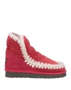 Mou Woman Ankle Boots Red Size 6 Shearling