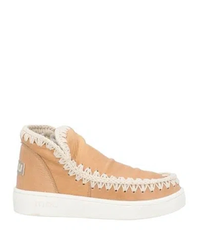 Mou Woman Ankle Boots Sand Size 8 Leather In Beige