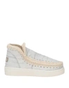 MOU MOU WOMAN ANKLE BOOTS WHITE SIZE 8 LEATHER