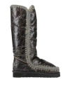 Mou Woman Boot Dark Brown Size 7 Leather In Black