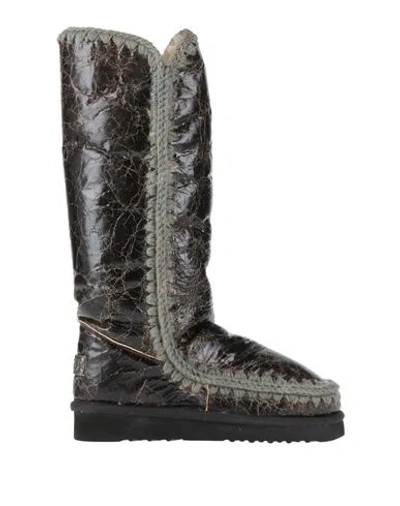 Mou Woman Boot Dark Brown Size 7 Leather