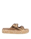Mou Woman Espadrilles Bronze Size 8 Sheepskin In Yellow
