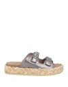 Mou Woman Espadrilles Lead Size 7 Sheepskin In Grey