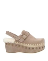 Mou Woman Mules & Clogs Grey Size 10 Cow Leather, Sheepskin