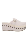 Mou 60mm Suede Clogs In Grey