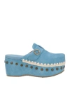 Mou Woman Mules & Clogs Sky Blue Size 8 Cow Leather