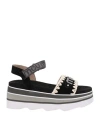 Mou New Bio Criss Cross Sandal In Black In Black