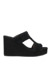 Mou Woman Sandals Black Size 8 Leather In Black