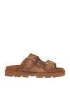 Mou Logo Logo Slippers In Brown