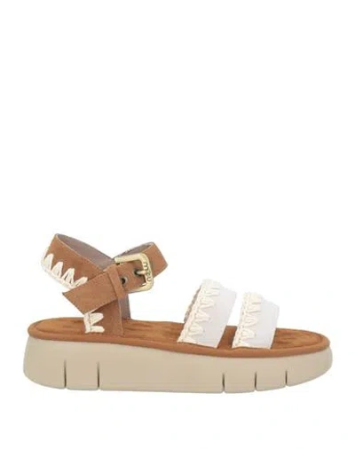 Mou Woman Sandals Brown Size 8 Leather