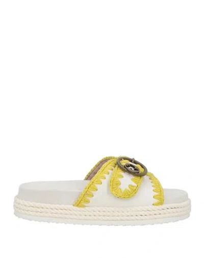 Mou Woman Sandals Off White Size 7 Sheepskin