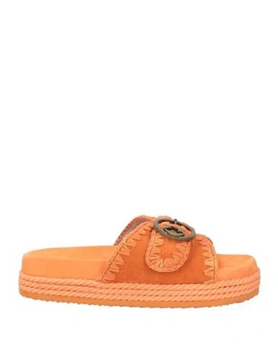 Mou Woman Sandals Orange Size 11 Leather