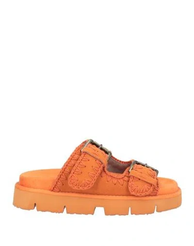 Mou Woman Sandals Orange Size 5 Cow Leather