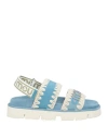 MOU MOU WOMAN SANDALS PASTEL BLUE SIZE 8 LEATHER